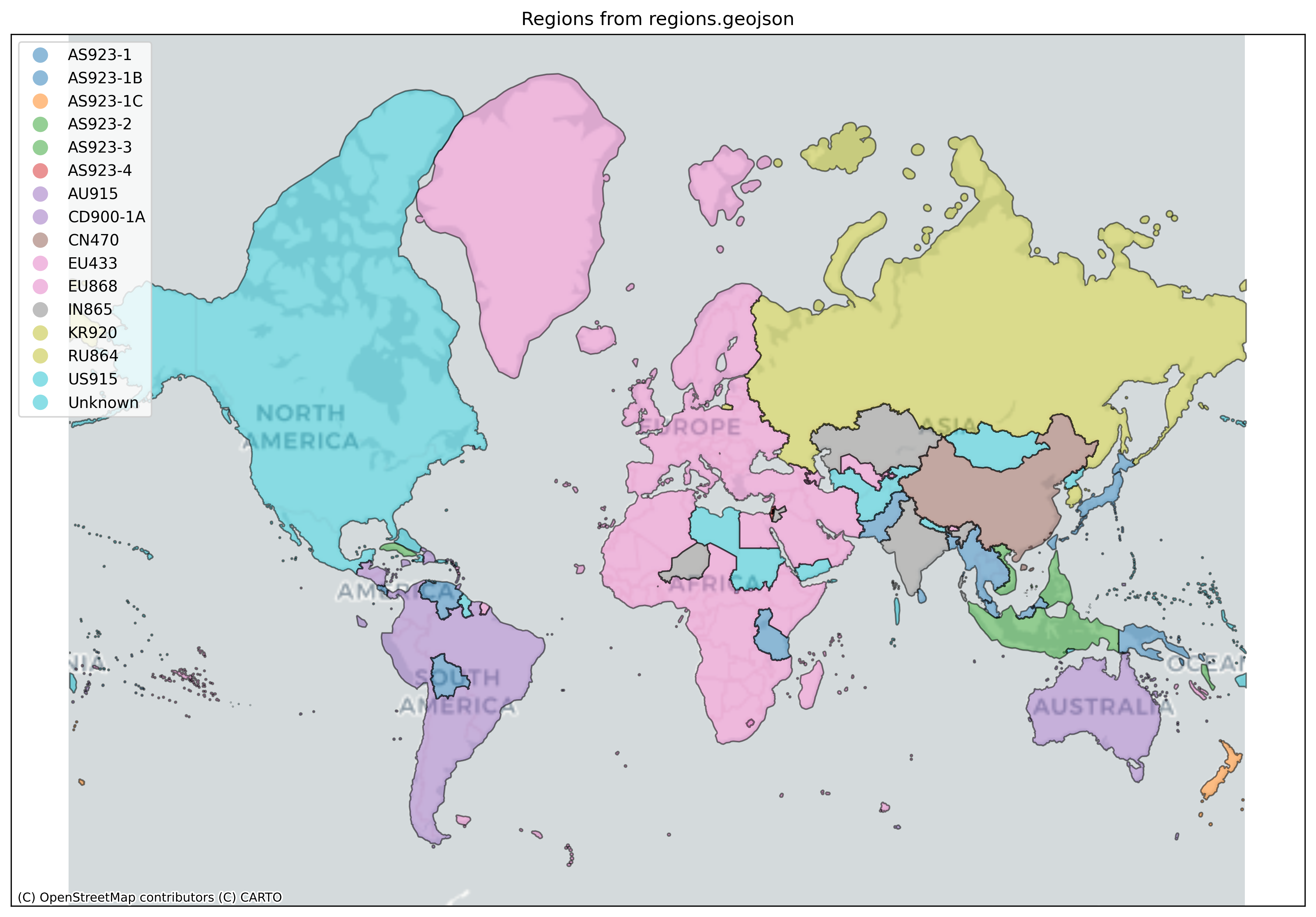 Global LoRaWAN Regions