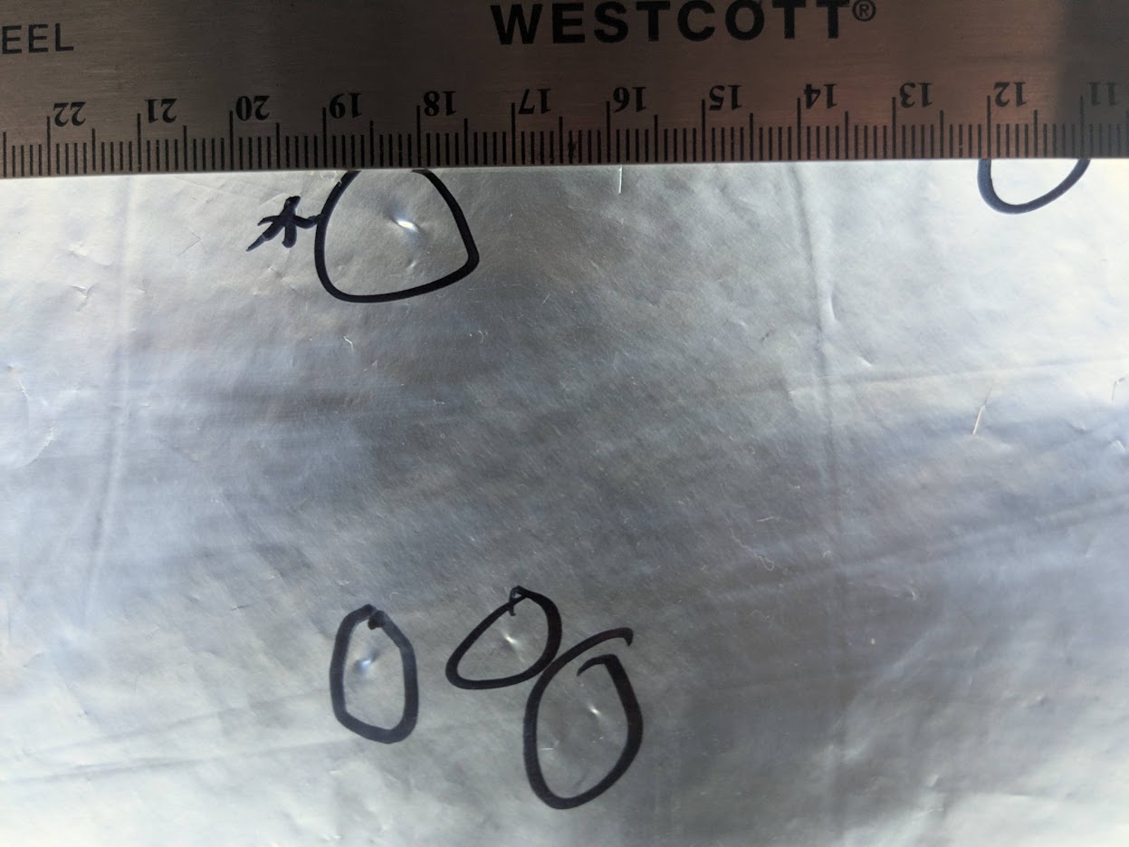 Balloon flaw as seen by naked eye through polarizers